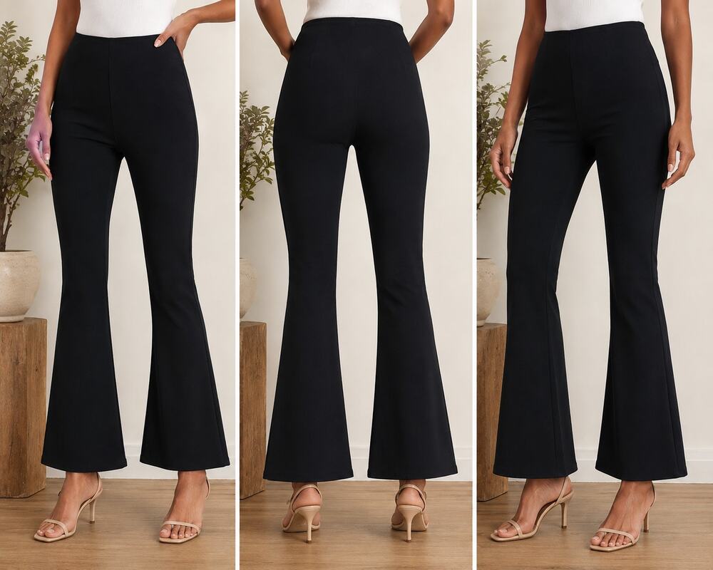Veronica Beard‎ Carson Off Duty Ankle Flare Pants Black High Rise Size S